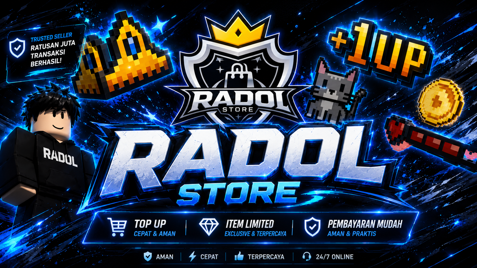 Radol Store top up Roblox aman cepat terpercaya